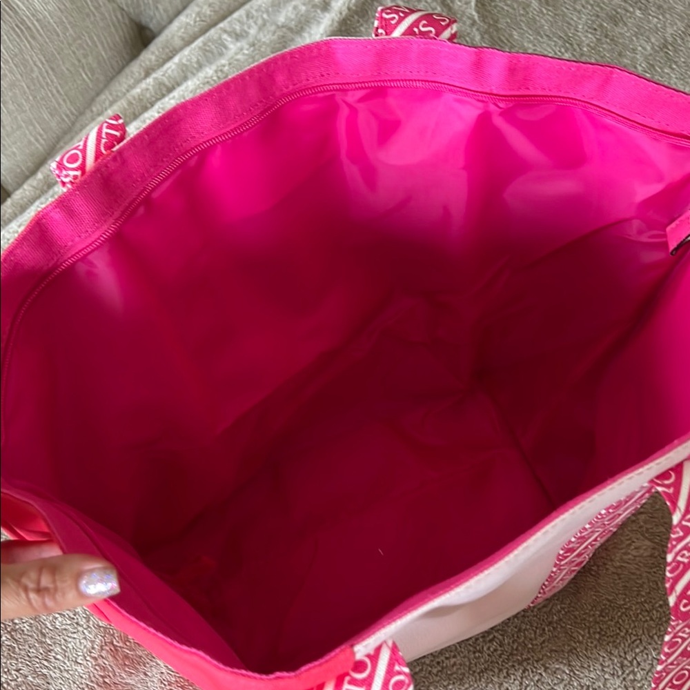 Victoria's Secret Pink and Cream Color-Block Tote - Picture 2 of 5